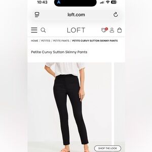 LOFT Black Petite Curvy Skinny Pants
